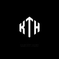 KTH letter logo design with polygon shape. KTH polygon and cube shape logo design. KTH hexagon vector logo template white and black colors. KTH monogram, business and real estate logo.