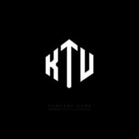 KTU letter logo design with polygon shape. KTU polygon and cube shape logo design. KTU hexagon vector logo template white and black colors. KTU monogram, business and real estate logo.