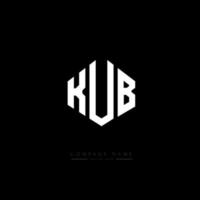 KUB letter logo design with polygon shape. KUB polygon and cube shape logo design. KUB hexagon vector logo template white and black colors. KUB monogram, business and real estate logo.