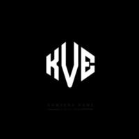 KVE letter logo design with polygon shape. KVE polygon and cube shape logo design. KVE hexagon vector logo template white and black colors. KVE monogram, business and real estate logo.