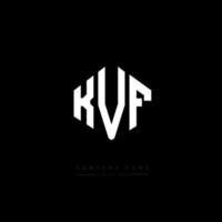 KVF letter logo design with polygon shape. KVF polygon and cube shape logo design. KVF hexagon vector logo template white and black colors. KVF monogram, business and real estate logo.