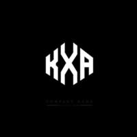 KXA letter logo design with polygon shape. KXA polygon and cube shape logo design. KXA hexagon vector logo template white and black colors. KXA monogram, business and real estate logo.