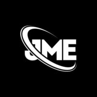 logotipo de jme. jme carta. diseño del logotipo de la letra jme. logotipo de jme iniciales vinculado con círculo y logotipo de monograma en mayúsculas. tipografía jme para tecnología, negocios y marca inmobiliaria. vector