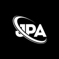 JPA logo. JPA letter. JPA letter logo design. Initials JPA logo linked with circle and uppercase monogram logo. JPA typography for technology, business and real estate brand. vector