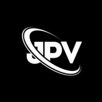 logotipo jpv. carta jpv. diseño del logotipo de la letra jpv. logotipo de iniciales jpv vinculado con círculo y logotipo de monograma en mayúsculas. tipografía jpv para tecnología, negocios y marca inmobiliaria. vector