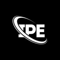 logotipo de ipe. letra ipe. diseño de logotipo de letra ipe. logotipo de ipe de iniciales vinculado con círculo y logotipo de monograma en mayúsculas. tipografía ipe para tecnología, negocios y marca inmobiliaria. vector