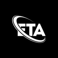 ETA logo. ETA letter. ETA letter logo design. Initials ETA logo linked with circle and uppercase monogram logo. ETA typography for technology, business and real estate brand. vector