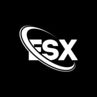 ESX logo. ESX letter. ESX letter logo design. Initials ESX logo linked with circle and uppercase monogram logo. ESX typography for technology, business and real estate brand. vector