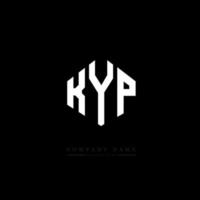 KYP letter logo design with polygon shape. KYP polygon and cube shape logo design. KYP hexagon vector logo template white and black colors. KYP monogram, business and real estate logo.