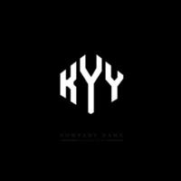 KYY letter logo design with polygon shape. KYY polygon and cube shape logo design. KYY hexagon vector logo template white and black colors. KYY monogram, business and real estate logo.