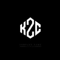 KZC letter logo design with polygon shape. KZC polygon and cube shape logo design. KZC hexagon vector logo template white and black colors. KZC monogram, business and real estate logo.