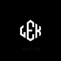 LEK letter logo design with polygon shape. LEK polygon and cube shape logo design. LEK hexagon vector logo template white and black colors. LEK monogram, business and real estate logo.