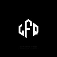 LFQ letter logo design with polygon shape. LFQ polygon and cube shape logo design. LFQ hexagon vector logo template white and black colors. LFQ monogram, business and real estate logo.