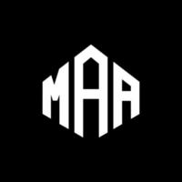 diseño de logotipo de letra maa con forma de polígono. maa polígono y diseño de logotipo en forma de cubo. maa hexagon vector logo plantilla colores blanco y negro. maa monograma, logotipo empresarial e inmobiliario.