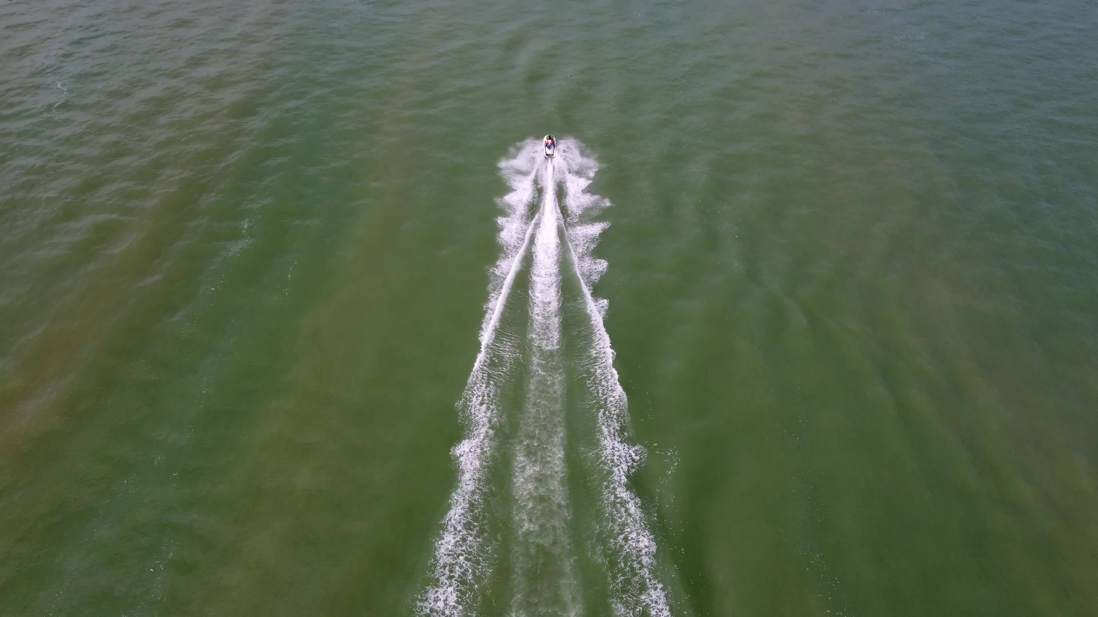 Aerial top down view fishing boat move 9131414 Stock Video at Vecteezy