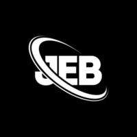 JEB logo. JEB letter. JEB letter logo design. Initials JEB logo linked with circle and uppercase monogram logo. JEB typography for technology, business and real estate brand. vector