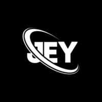 logotipo de jey. carta de jey. diseño del logotipo de la letra jey. logotipo de iniciales jey vinculado con círculo y logotipo de monograma en mayúsculas. tipografía jey para tecnología, negocios y marca inmobiliaria. vector