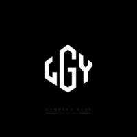 LGY letter logo design with polygon shape. LGY polygon and cube shape logo design. LGY hexagon vector logo template white and black colors. LGY monogram, business and real estate logo.