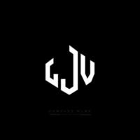 LJV letter logo design with polygon shape. LJV polygon and cube shape logo design. LJV hexagon vector logo template white and black colors. LJV monogram, business and real estate logo.