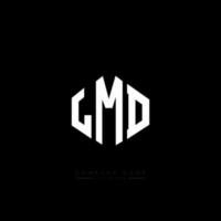 LMD letter logo design with polygon shape. LMD polygon and cube shape logo design. LMD hexagon vector logo template white and black colors. LMD monogram, business and real estate logo.