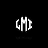 LMI letter logo design with polygon shape. LMI polygon and cube shape logo design. LMI hexagon vector logo template white and black colors. LMI monogram, business and real estate logo.