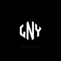 LNY letter logo design with polygon shape. LNY polygon and cube shape logo design. LNY hexagon vector logo template white and black colors. LNY monogram, business and real estate logo.