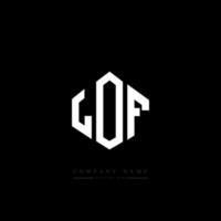 LOF letter logo design with polygon shape. LOF polygon and cube shape logo design. LOF hexagon vector logo template white and black colors. LOF monogram, business and real estate logo.