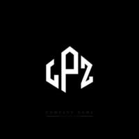 LPZ letter logo design with polygon shape. LPZ polygon and cube shape logo design. LPZ hexagon vector logo template white and black colors. LPZ monogram, business and real estate logo.