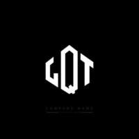 LQT letter logo design with polygon shape. LQT polygon and cube shape logo design. LQT hexagon vector logo template white and black colors. LQT monogram, business and real estate logo.