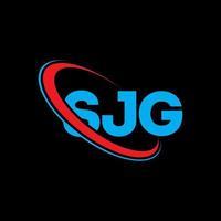 logotipo de sjg. letra sjg. diseño del logotipo de la letra sjg. logotipo de iniciales sjg vinculado con círculo y logotipo de monograma en mayúsculas. tipografía sjg para tecnología, negocios y marca inmobiliaria. vector