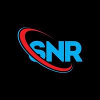 logotipo de snr. letra snr. diseño del logotipo de la letra snr. logotipo de iniciales snr vinculado con círculo y logotipo de monograma en mayúsculas. tipografía snr para tecnología, negocios y marca inmobiliaria. vector