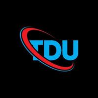 TDU logo. TDU letter. TDU letter logo design. Initials TDU logo linked with circle and uppercase monogram logo. TDU typography for technology, business and real estate brand. vector