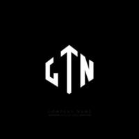 LTN letter logo design with polygon shape. LTN polygon and cube shape logo design. LTN hexagon vector logo template white and black colors. LTN monogram, business and real estate logo.
