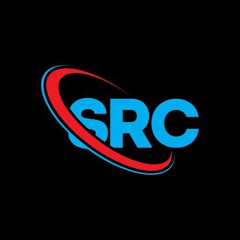SRC logo. SRC letter. SRC letter logo design. Initials SRC logo linked with circle and uppercase monogram logo. SRC typography for technology, business and real estate brand. vector
