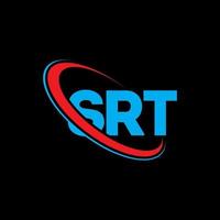 logotipo de srt. letra srt. diseño de logotipo de letra srt. logotipo de iniciales srt vinculado con círculo y logotipo de monograma en mayúsculas. tipografía srt para tecnología, negocios y marca inmobiliaria. vector