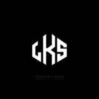 LKS letter logo design with polygon shape. LKS polygon and cube shape logo design. LKS hexagon vector logo template white and black colors. LKS monogram, business and real estate logo.