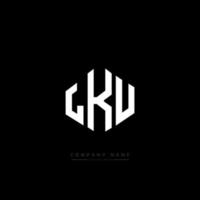 LKU letter logo design with polygon shape. LKU polygon and cube shape logo design. LKU hexagon vector logo template white and black colors. LKU monogram, business and real estate logo.