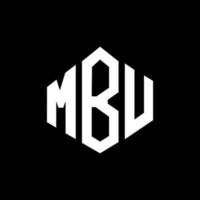 MBU letter logo design with polygon shape. MBU polygon and cube shape logo design. MBU hexagon vector logo template white and black colors. MBU monogram, business and real estate logo.