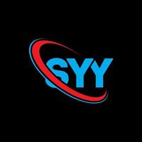 logotipo de syy. si letra. diseño del logotipo de la letra syy. logotipo de las iniciales syy vinculado con el círculo y el logotipo del monograma en mayúsculas. tipografía syy para tecnología, negocios y marca inmobiliaria. vector