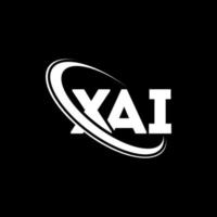 logotipo de xai. carta xai. diseño del logotipo de la letra xai. logotipo de iniciales xai vinculado con círculo y logotipo de monograma en mayúsculas. tipografía xai para tecnología, negocios y marca inmobiliaria. vector