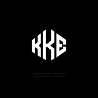 KKE letter logo design with polygon shape. KKE polygon and cube shape logo design. KKE hexagon vector logo template white and black colors. KKE monogram, business and real estate logo.