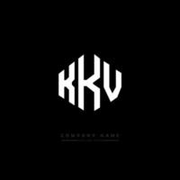 KKV letter logo design with polygon shape. KKV polygon and cube shape logo design. KKV hexagon vector logo template white and black colors. KKV monogram, business and real estate logo.