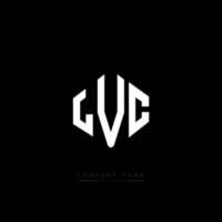 LVC letter logo design with polygon shape. LVC polygon and cube shape logo design. LVC hexagon vector logo template white and black colors. LVC monogram, business and real estate logo.