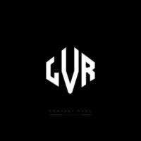 LVR letter logo design with polygon shape. LVR polygon and cube shape logo design. LVR hexagon vector logo template white and black colors. LVR monogram, business and real estate logo.