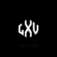LXV letter logo design with polygon shape. LXV polygon and cube shape logo design. LXV hexagon vector logo template white and black colors. LXV monogram, business and real estate logo.