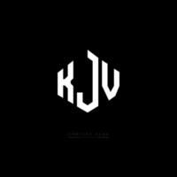 KJV letter logo design with polygon shape. KJV polygon and cube shape logo design. KJV hexagon vector logo template white and black colors. KJV monogram, business and real estate logo.