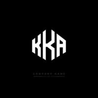 KKA letter logo design with polygon shape. KKA polygon and cube shape logo design. KKA hexagon vector logo template white and black colors. KKA monogram, business and real estate logo.