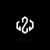 LZJ letter logo design with polygon shape. LZJ polygon and cube shape logo design. LZJ hexagon vector logo template white and black colors. LZJ monogram, business and real estate logo.