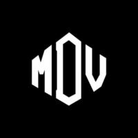 MDV letter logo design with polygon shape. MDV polygon and cube shape logo design. MDV hexagon vector logo template white and black colors. MDV monogram, business and real estate logo.