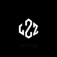 LZZ letter logo design with polygon shape. LZZ polygon and cube shape logo design. LZZ hexagon vector logo template white and black colors. LZZ monogram, business and real estate logo.